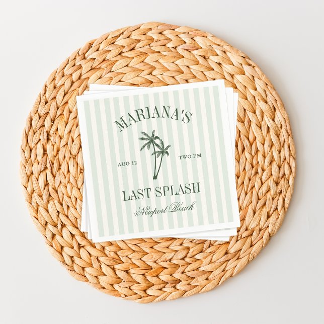 Guardanapo De Papel Última Bachelorette de Palavras de Praia do Splash (Criador carregado)