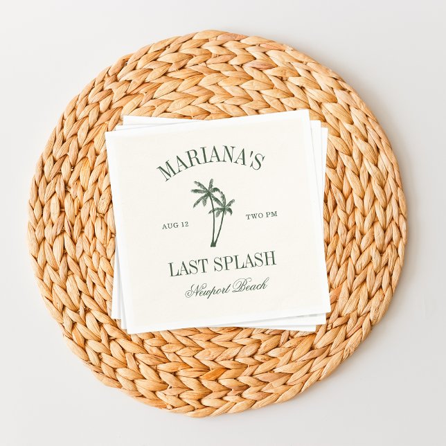 Guardanapo De Papel Última Bachelorette de Palavras de Praia do Splash (Criador carregado)