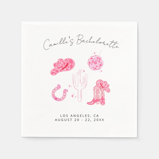 Guardanapo De Papel Última Bachelorette Disco Rodeo (Frente)