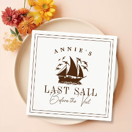 Guardanapo De Papel Última vela antes da solha náutica do véu