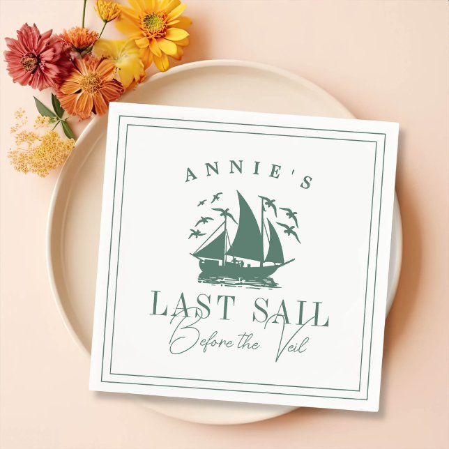 Guardanapo De Papel Última vela antes da solha náutica do véu (Criador carregado)