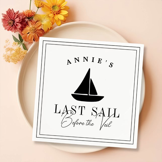 Guardanapo De Papel Última vela antes da solha náutica do véu (Criador carregado)