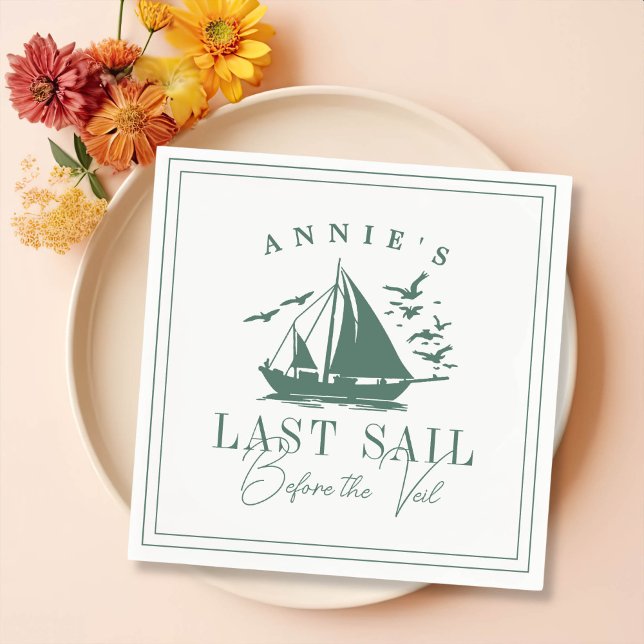 Guardanapo De Papel Última vela antes da solha náutica do véu (Criador carregado)