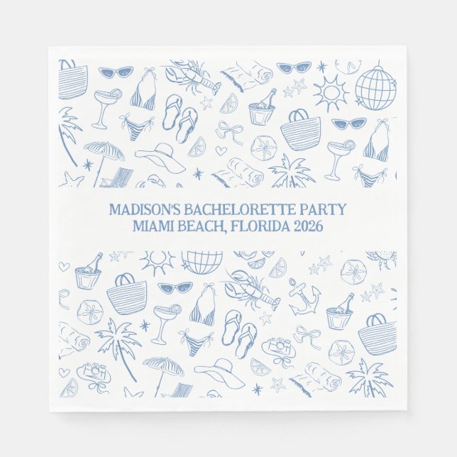 Guardanapo De Papel Último Brinde Caprichoso na Costa Azul (Frente)