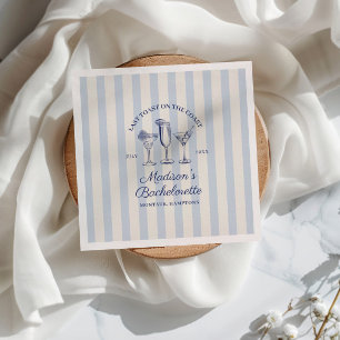 Guardanapo De Papel Último Brinde na Costa Listrado Azul Desbotado