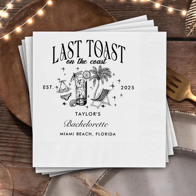 Guardanapo De Papel Último Brinde Na Festa de solteira Da Praia Costei (Criador carregado)