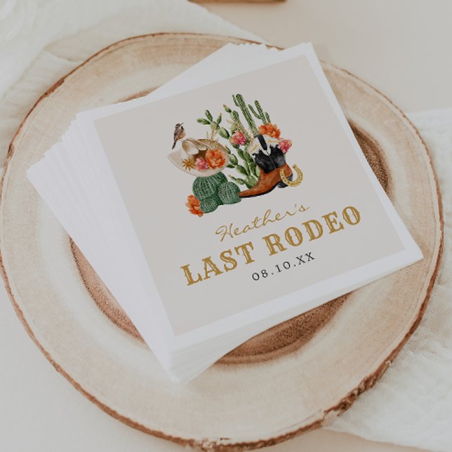 Guardanapo De Papel Último Rodeio (Bridal Shower - Bachelorette Last Rodeo Napkins
)