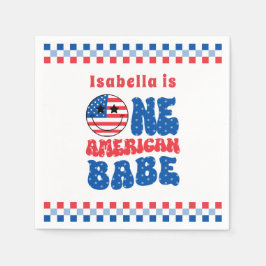 Guardanapo De Papel Um Babe Americano, primeiro aniversario De 4 De Ju