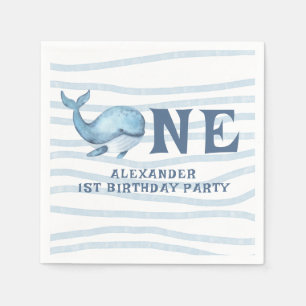 Guardanapo De Papel UM BALEIA 1º Aniversário Sob O Mar