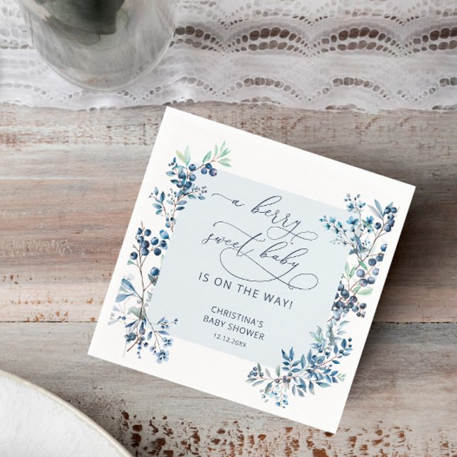 Guardanapo De Papel Um Bebê Berry Doce Está A Caminho Do Chá de fralda (Criador carregado)