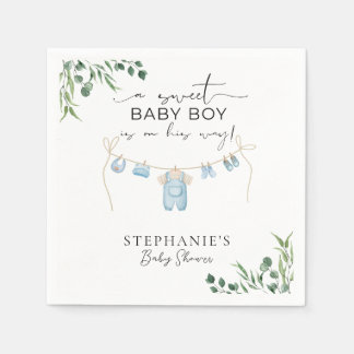 Guardanapo De Papel Um bebê doce está a caminho do Azul Azul