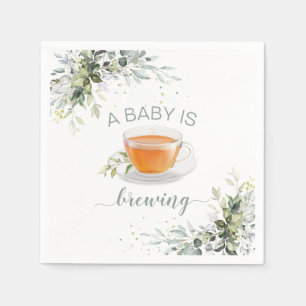 Guardanapo De Papel Um bebê está a fazer Chá de fraldas do Tea Part
