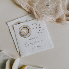 Guardanapo De Papel Um Bebê Está Fazendo Chá de fraldas De Café