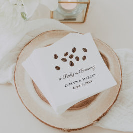 Guardanapo De Papel Um Bebê Está Preparando Café Chá de Bebê ou Casame