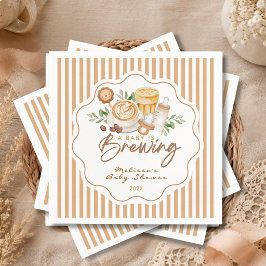 Guardanapo De Papel Um Bebê Está Preparando Café Latte Chás de Bebê