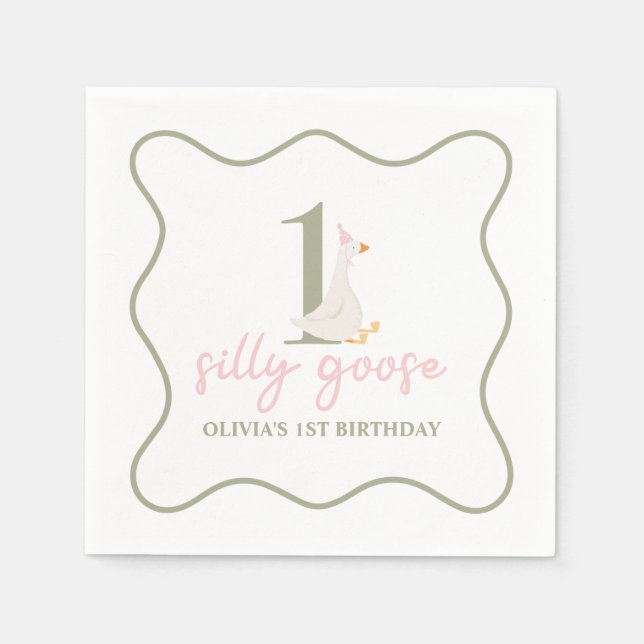 Guardanapo De Papel Um Bobo fica rosa e verde (Frente)