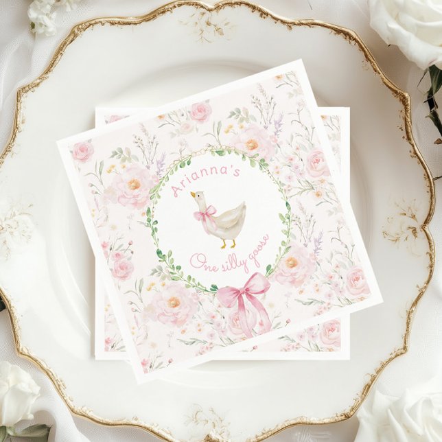 Guardanapo De Papel Um Bobo ganha Arco rosa-rosado primeiro aniversari (Criador carregado)