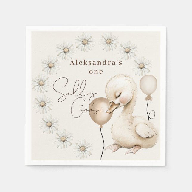 Guardanapo De Papel Um Bobo ganha primeiro aniversario neutro de bebê  (Frente)