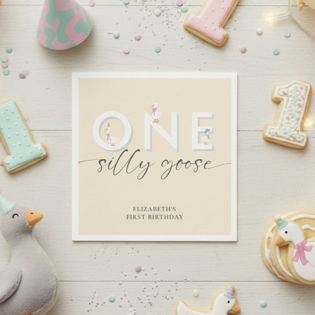 Guardanapo De Papel Um Bobo ganso primeiro aniversario (Criador carregado)