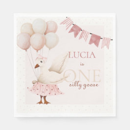 Guardanapo De Papel Um Bobo ganso primeiro aniversario de pasta cor-de
