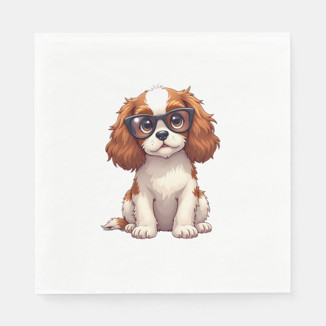Guardanapo De Papel Um cachorro bonito Rei Charles Spaniel (Frente)