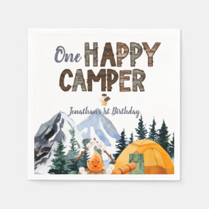 Guardanapo De Papel Um Campista Feliz   Aniversário de acampamento