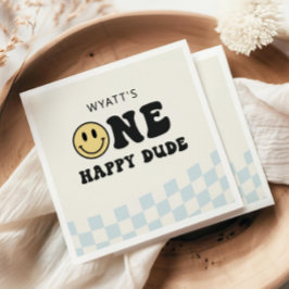 Guardanapo De Papel Um Cara Feliz Sorria Caro Primeiro Aniversário Nap