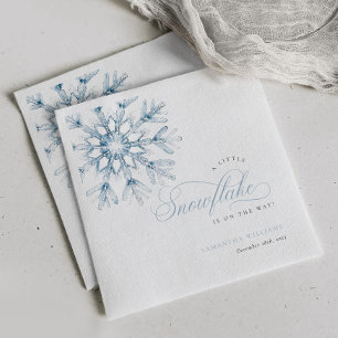 Guardanapo De Papel Um Chá de fraldas Azul Pequeno Floco de Neve