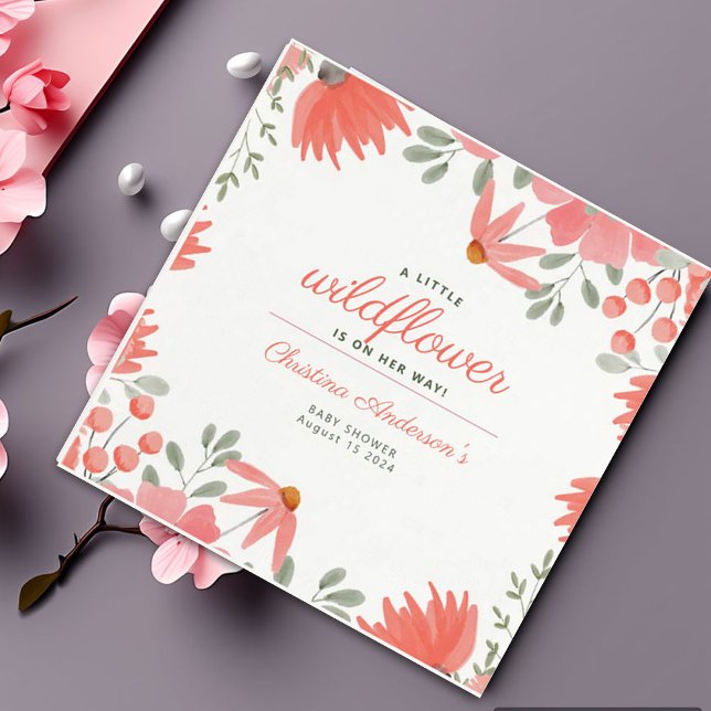 Guardanapo De Papel Um Chá de fraldas de pêssego para uma garota de fl (Criador carregado)