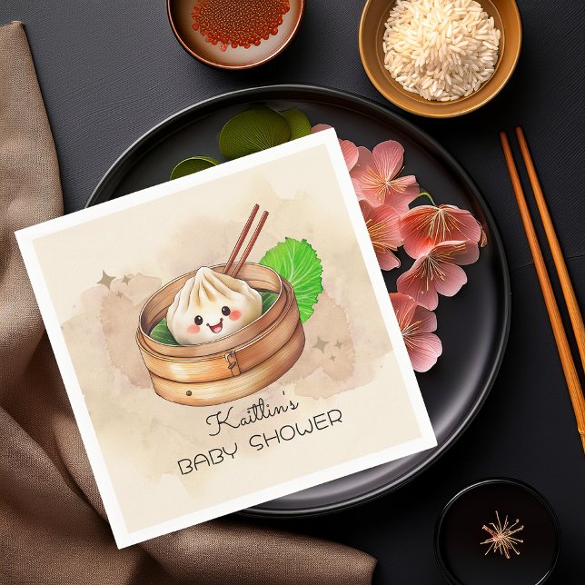Guardanapo De Papel Um Chá de fraldas De Tema Kwai Doce (A Sweet Little Dumpling Kwai Theme Baby Shower Paper Napkins)