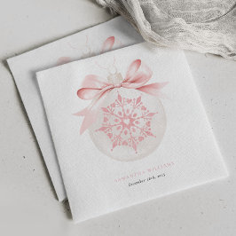 Guardanapo De Papel Um Chá de fraldas Rosa Pequeno Floco de Neve