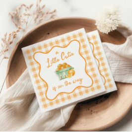 Guardanapo De Papel Um chuveiro de bebê laranja de um pequeno lindo