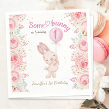 Um coelhinho é um! Primeiro aniversario Rosa Menin