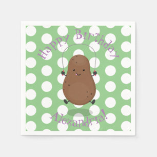 Guardanapo De Papel Um desenho animado de corda de batata feliz