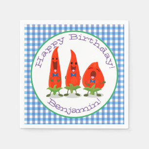 Guardanapo De Papel Um desenho animado de pimenta quente com pimenta e