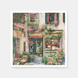 Guardanapo De Papel Um Design de Ephemera, uma cena de rua italiana, s