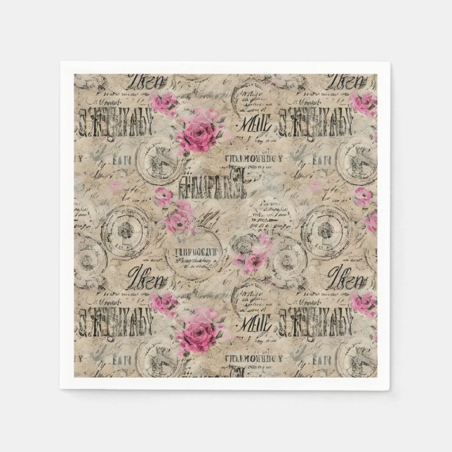 Guardanapo De Papel Um Design francês Ephemera Series 24 (Frente)