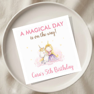 Guardanapo De Papel Um Dia Mágico Festa de Aniversário Unicórnio