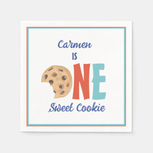 Guardanapo De Papel Um Doce Cookie Colorful Primeiro Aniversário