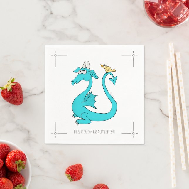 Guardanapo De Papel Um dragão com pássaro no papel-prego (Insitu)