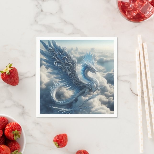 Guardanapo De Papel Um Dragão Rodeado por Nuvens (Insitu)