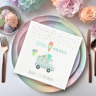 Guardanapo De Papel Um é Doce sorvete 1º aniversário personalizado