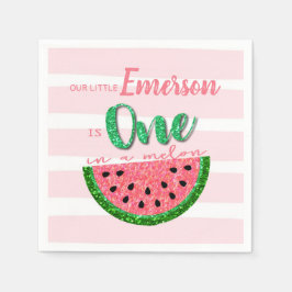 Guardanapo De Papel Um é um melão, Watermelon Birthday Napkins