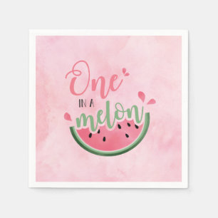 Guardanapo De Papel Um em um primeiro aniversario de melancia Melon Wa