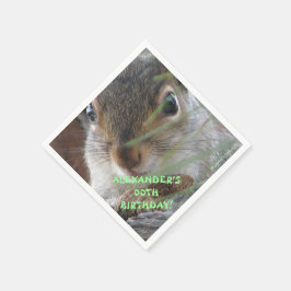 Guardanapo De Papel Um Esquilo Bonito Com Paraíso Feliz