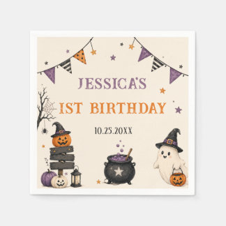 Guardanapo De Papel Um Fantasmagórico Aniversário de 1 Ano de Meninas