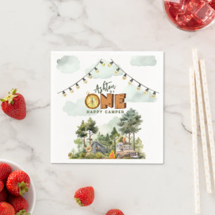 Guardanapo De Papel Um Feliz Acampador Primeiro Aniversário