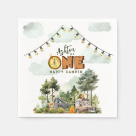 Guardanapo De Papel Um Feliz Acampador Primeiro Aniversário