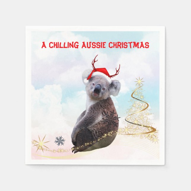 Guardanapo De Papel Um frio Aussie Christmas Koala (Frente)