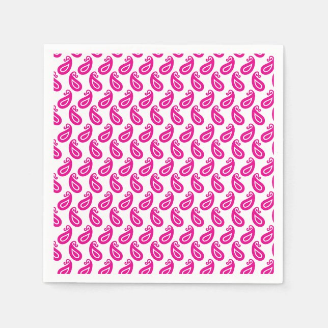 Guardanapo De Papel um fundo rosa e branco com um padrão (Frente)